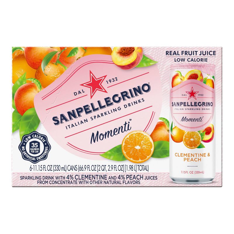 Sanpellegrino Momenti Clementine & Peach - 6pk/11.15 fl oz Cans