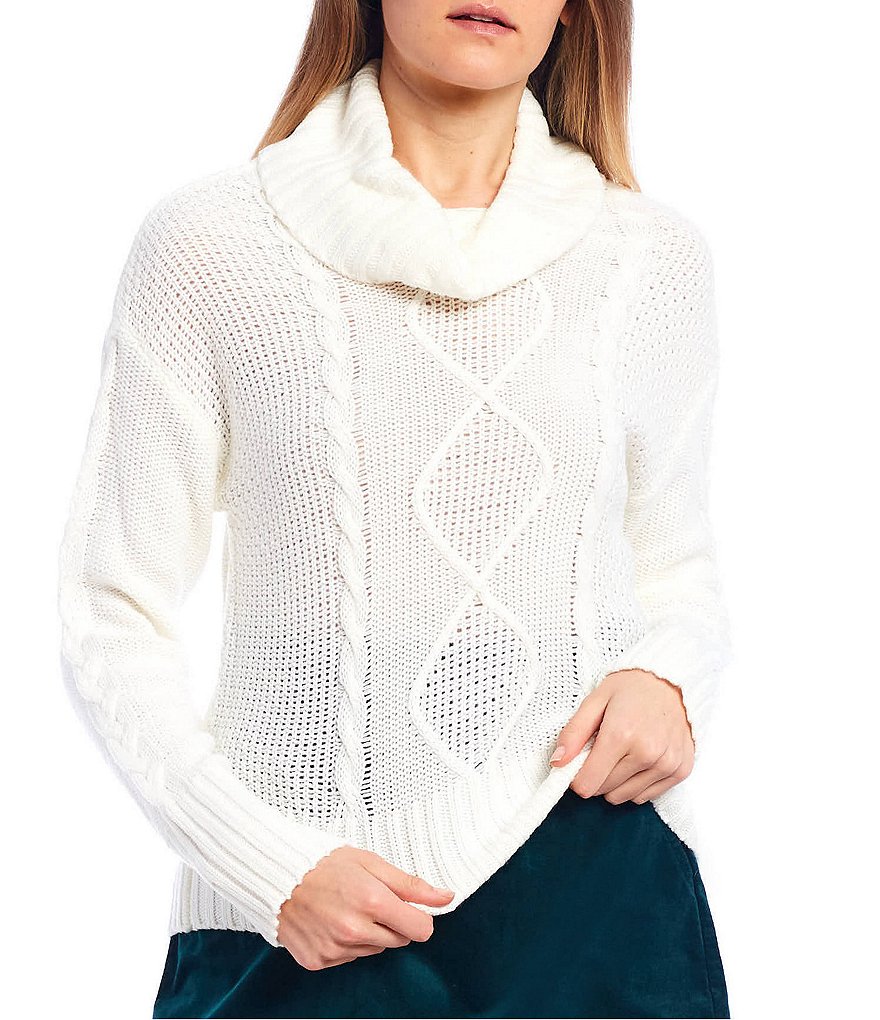 Copper Key Cable Knit Turtleneck Sweater