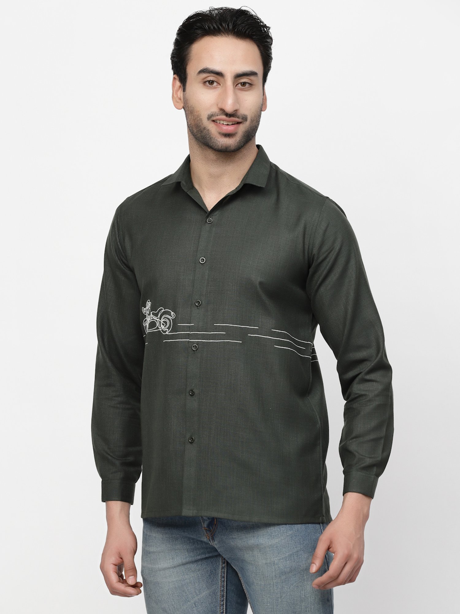 Lela Green Regular Fit Printed Shirt