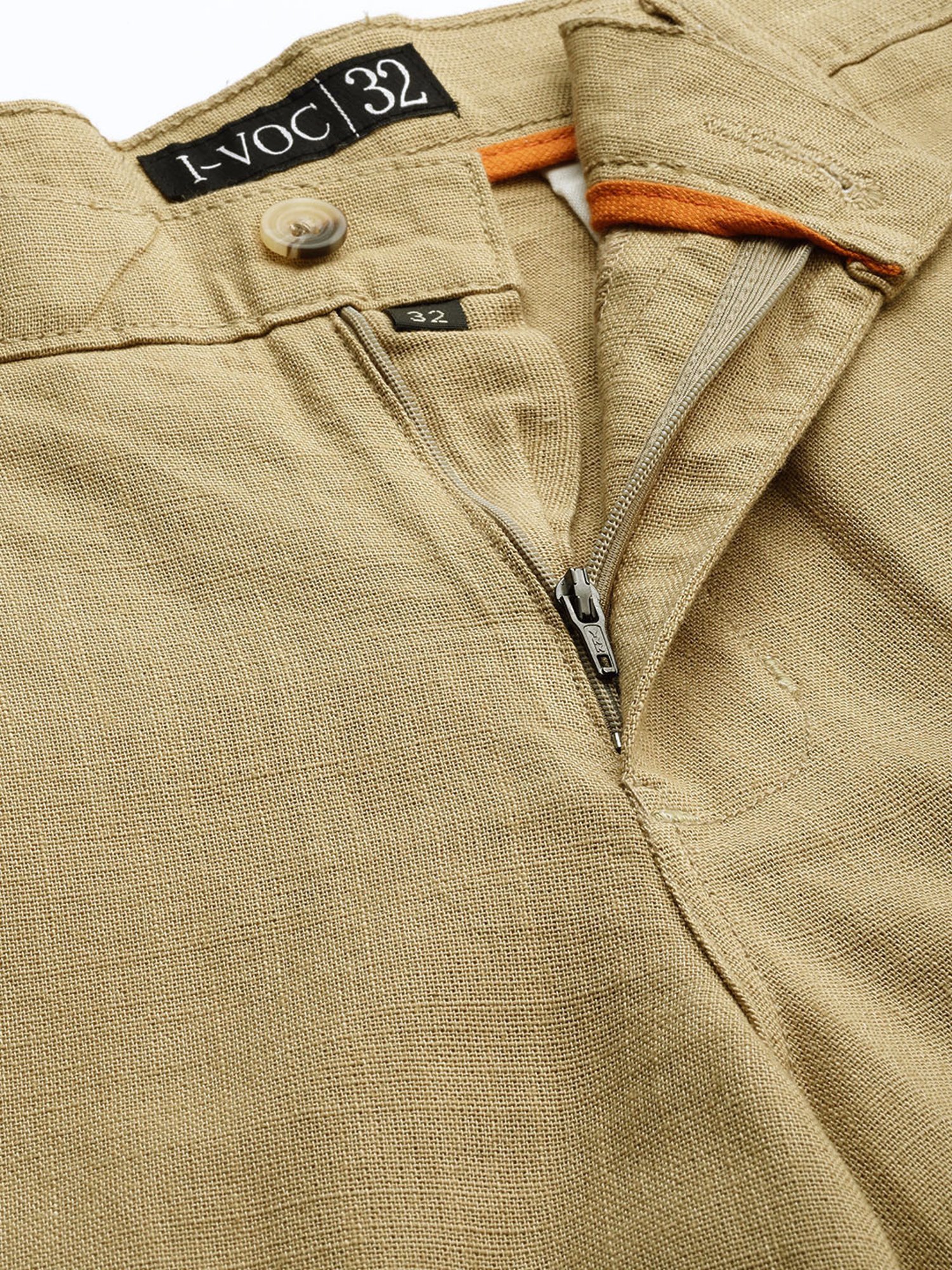 IVOC Khaki Regular Fit Cotton Shorts