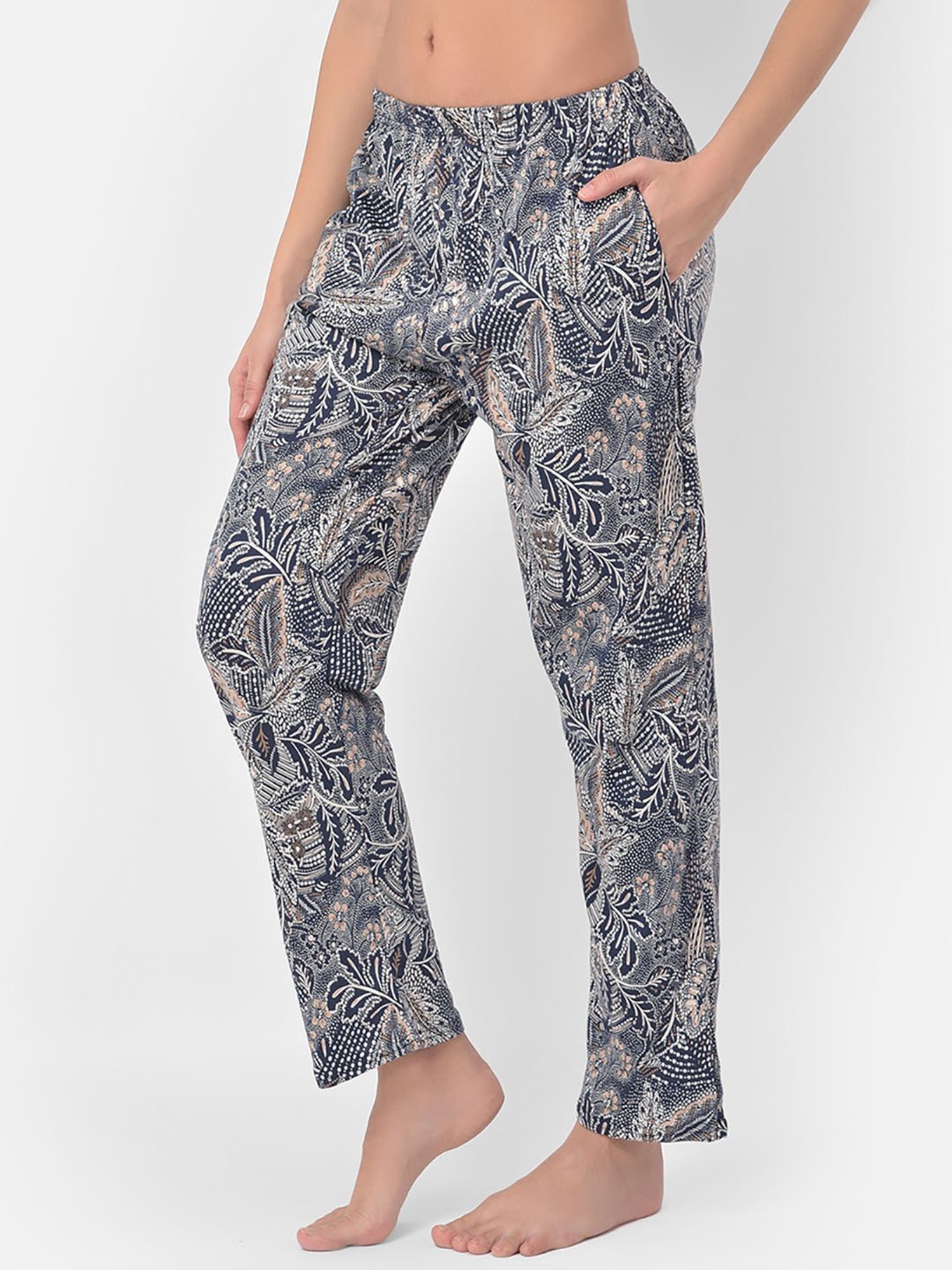 Clovia Multicolor Floral Print Pyjamas (Pack Of 2)