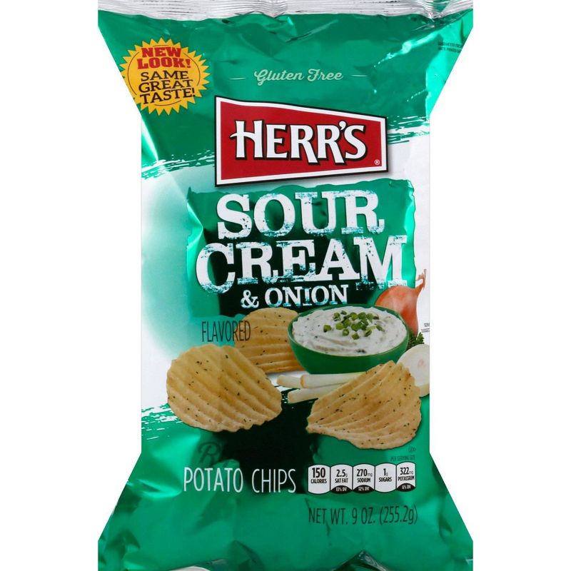 Herr's Ripples Sour Cream & Onion Flavored Potato Chips - 10oz