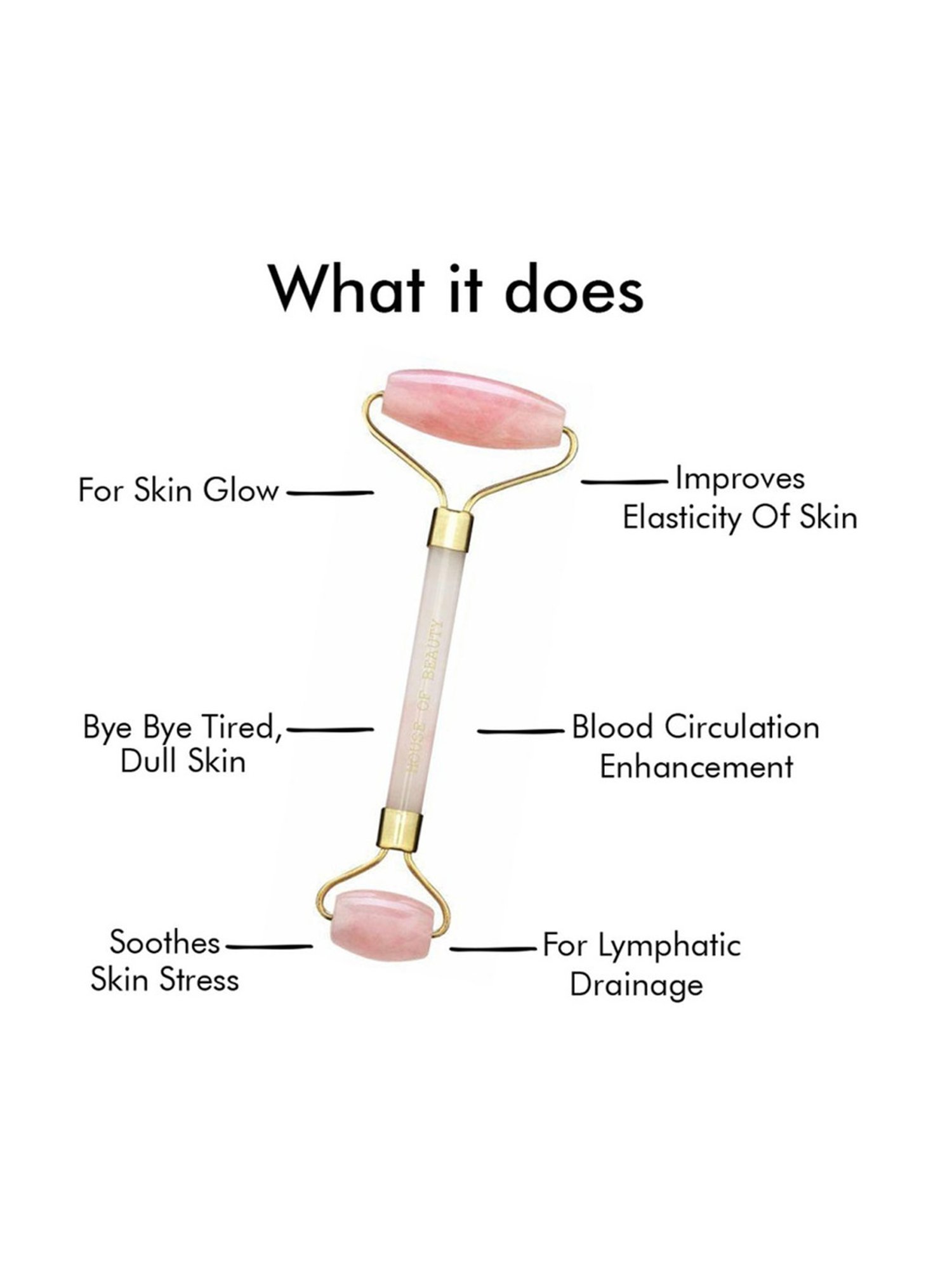 House of Beauty Rose Quartz Roller Kit - 3 Pieces