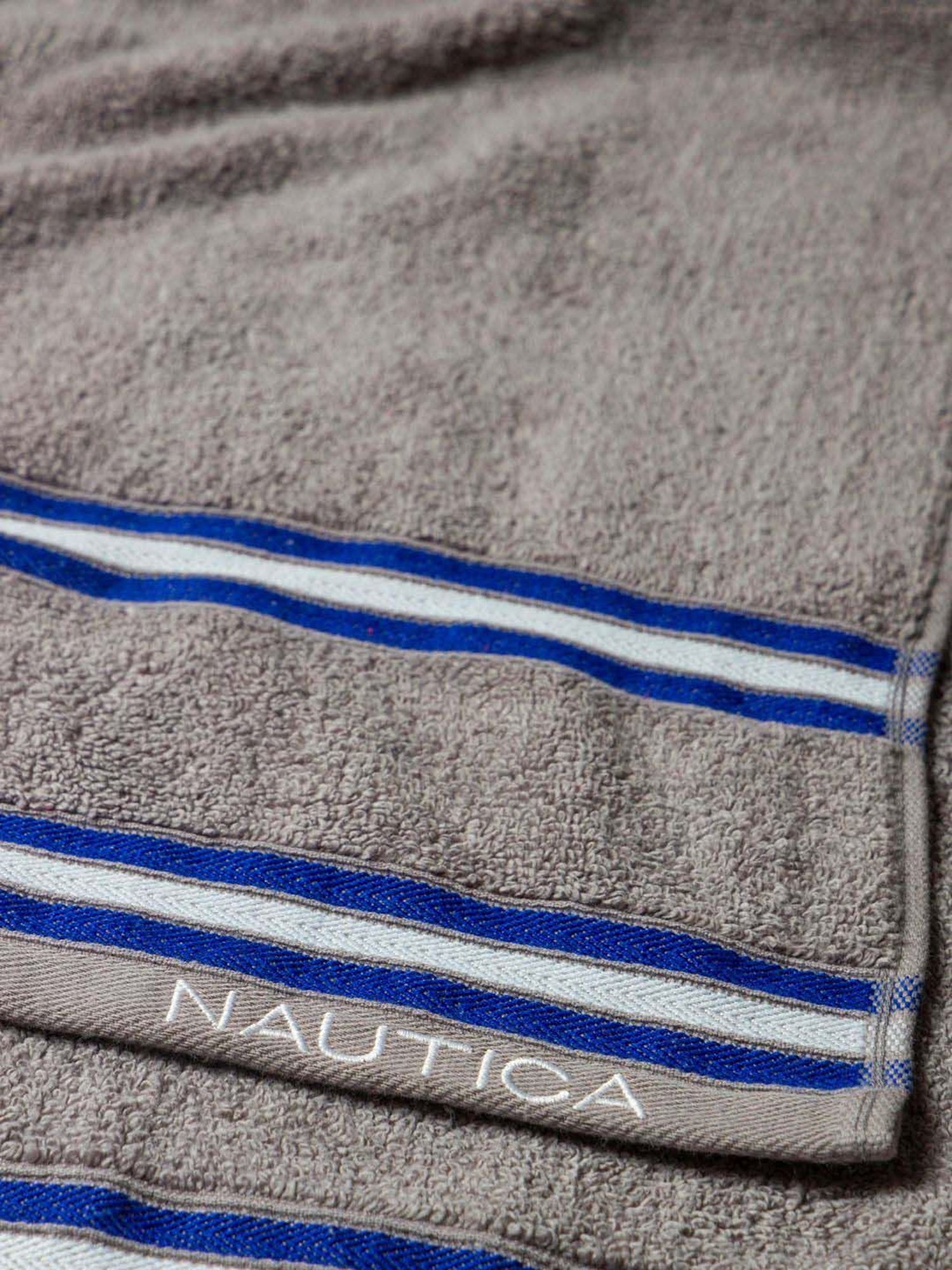 Nautica Vintage Crew Stripe Grey, Royal Blue & Burgundy Cotton 500 GSM Hand Towel - Set of 6
