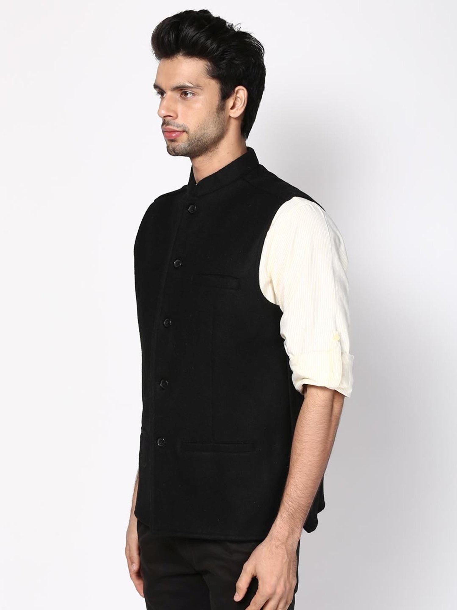 Even Black Regular Fit Nehru Jacket