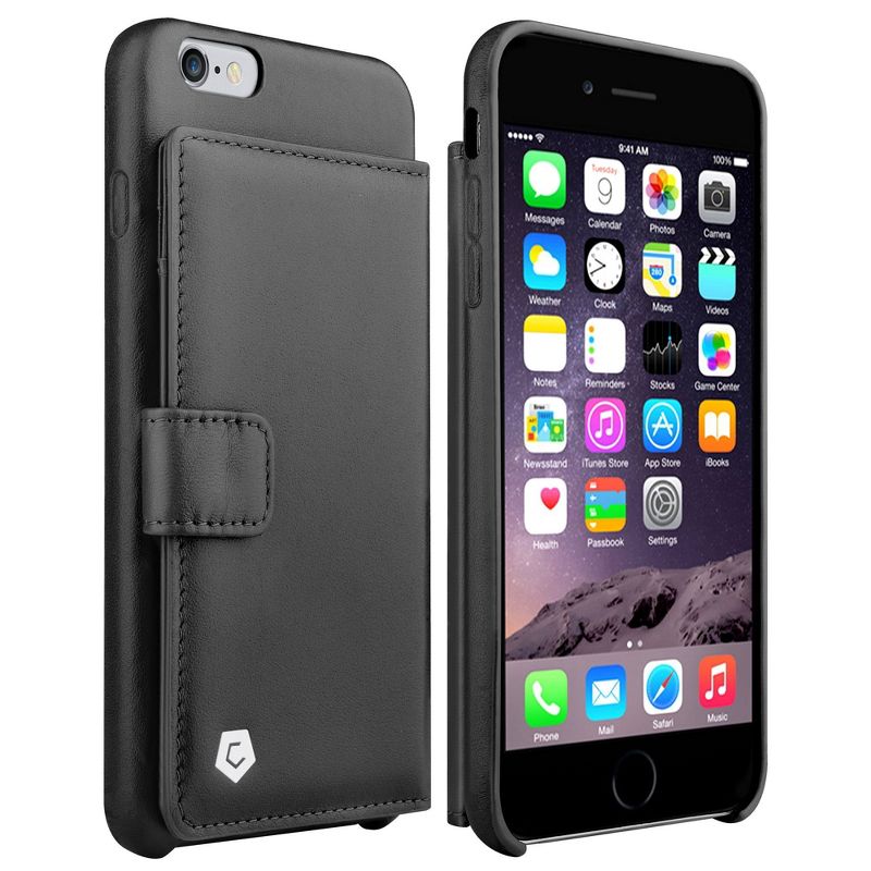 Cobble Pro Genuine Leather Wallet Case for iPhone 6 Plus / 6S plus, Black