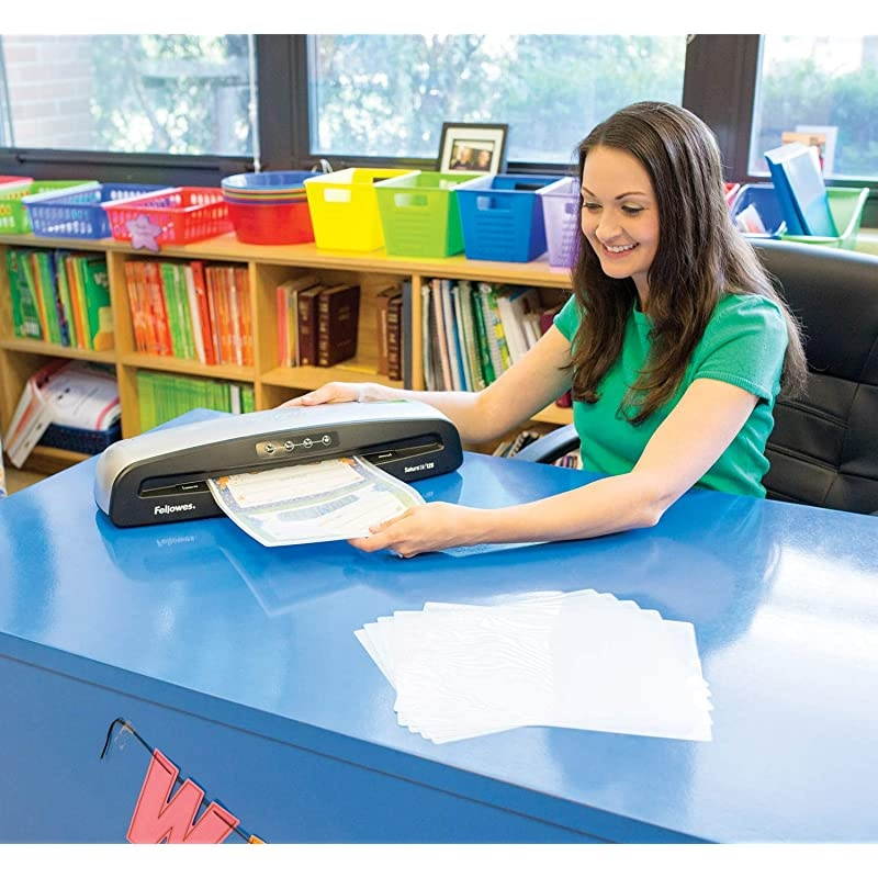 5736606 Laminator Saturn3i 125, 12.5 inch, Rapid 1 Minute Warm-up Laminating Machine, with Laminating Pouches Kit , Silver, Black