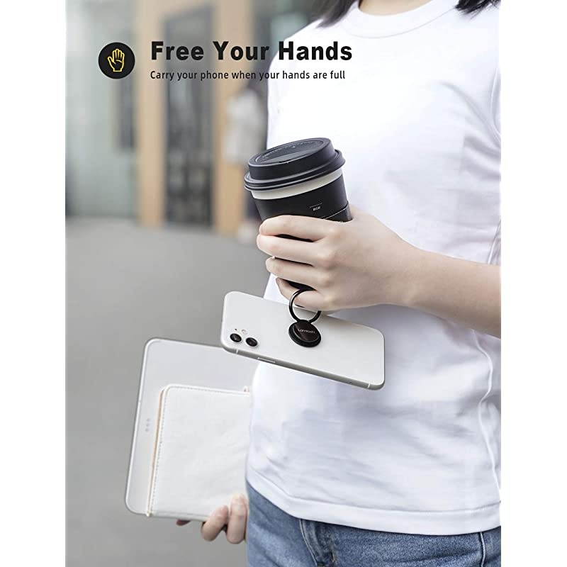 Cell Phone Finger Ring Holder  Phone Kickstand Metal Grip Stand for Hand Compatible with iPhone 11 Pro XS Max XR X 8 7 6 6s Plus 5s SE Galaxy S10 S8 S9 Small Version