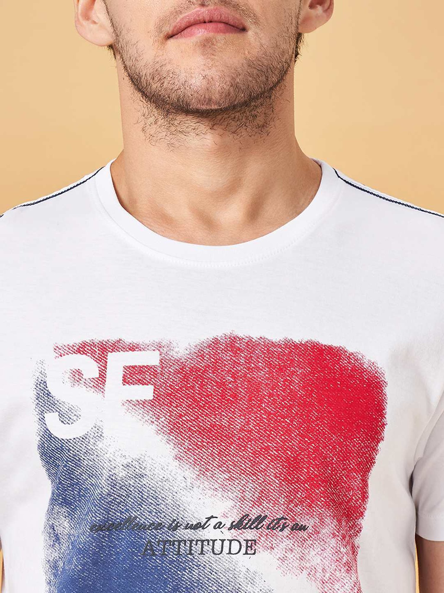 Sf Jeans By Pantaloons White Slim Fit T-Shirt