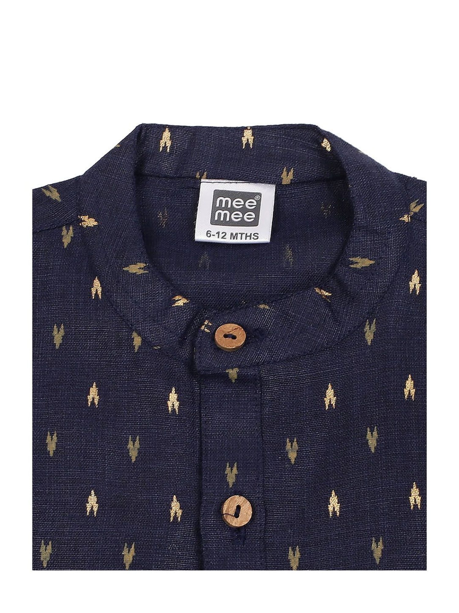 Mee Mee Kids Navy & White Printed Kurta with Pyjamas