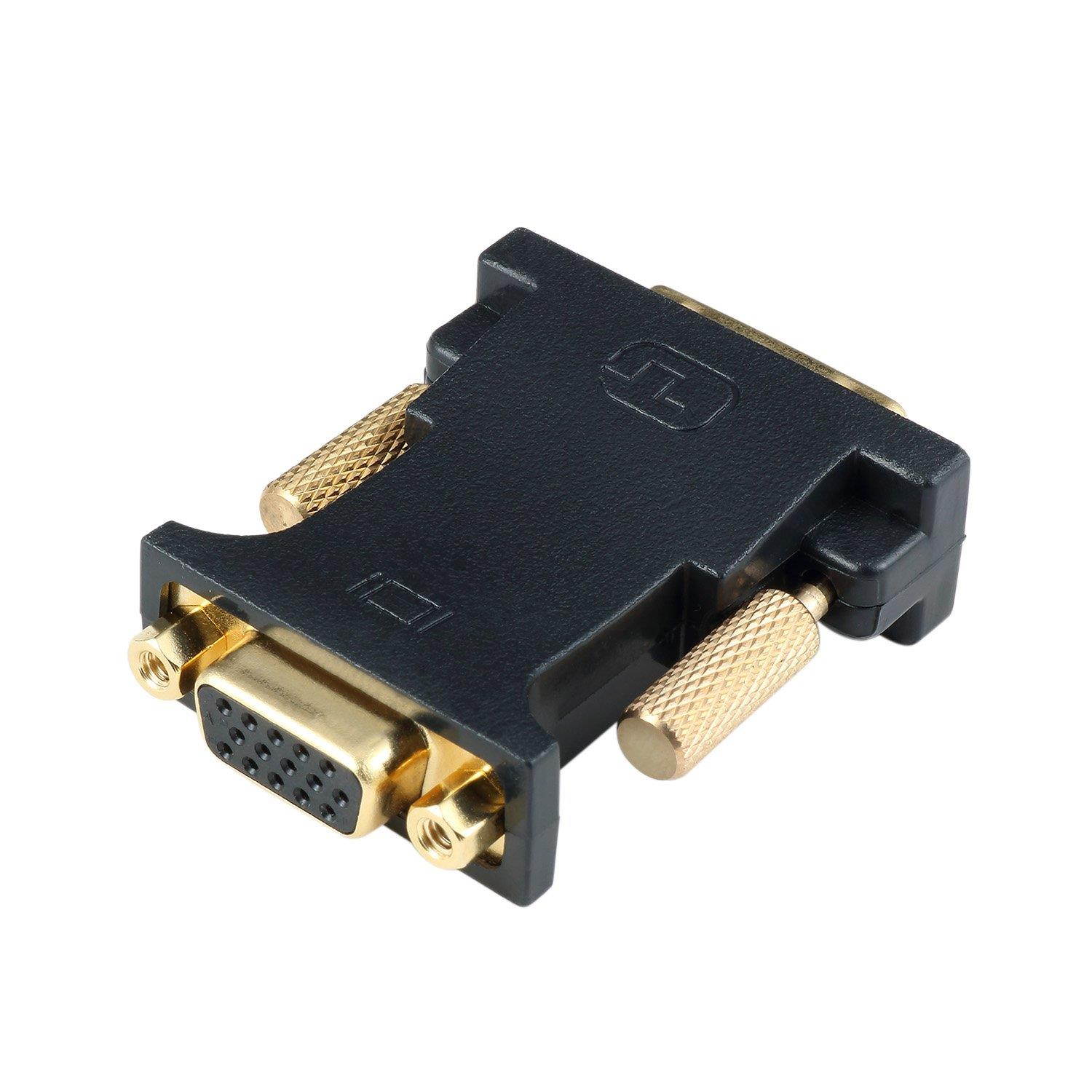 CableDeconn DVI VGA Adapter, Active DVI-D 24+1 to VGA Link Video Adapter Cable Converter for PC DVD Monitor HDTV (E0401)