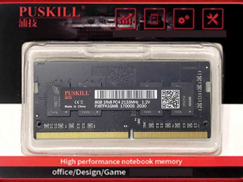 PUSKILL DDR3 1600MHz SODIMM RAM PC3-12800 4G 1.35V CL11 204 Pin Support ECC Unbuffered Laptop Memory Notebook RAM Module for Mac Intel and AMD System
