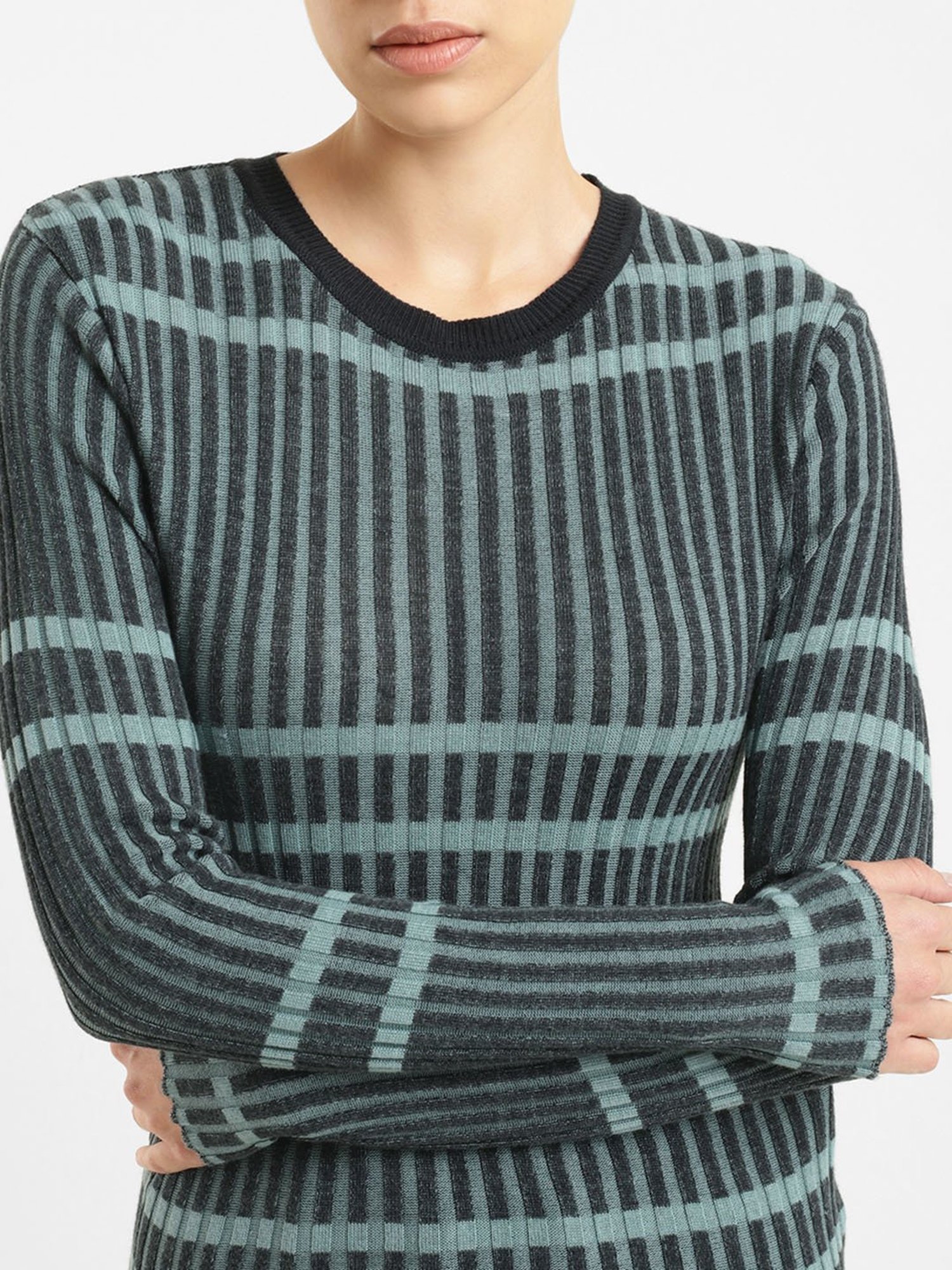 Levi's Green & Black Striped Top