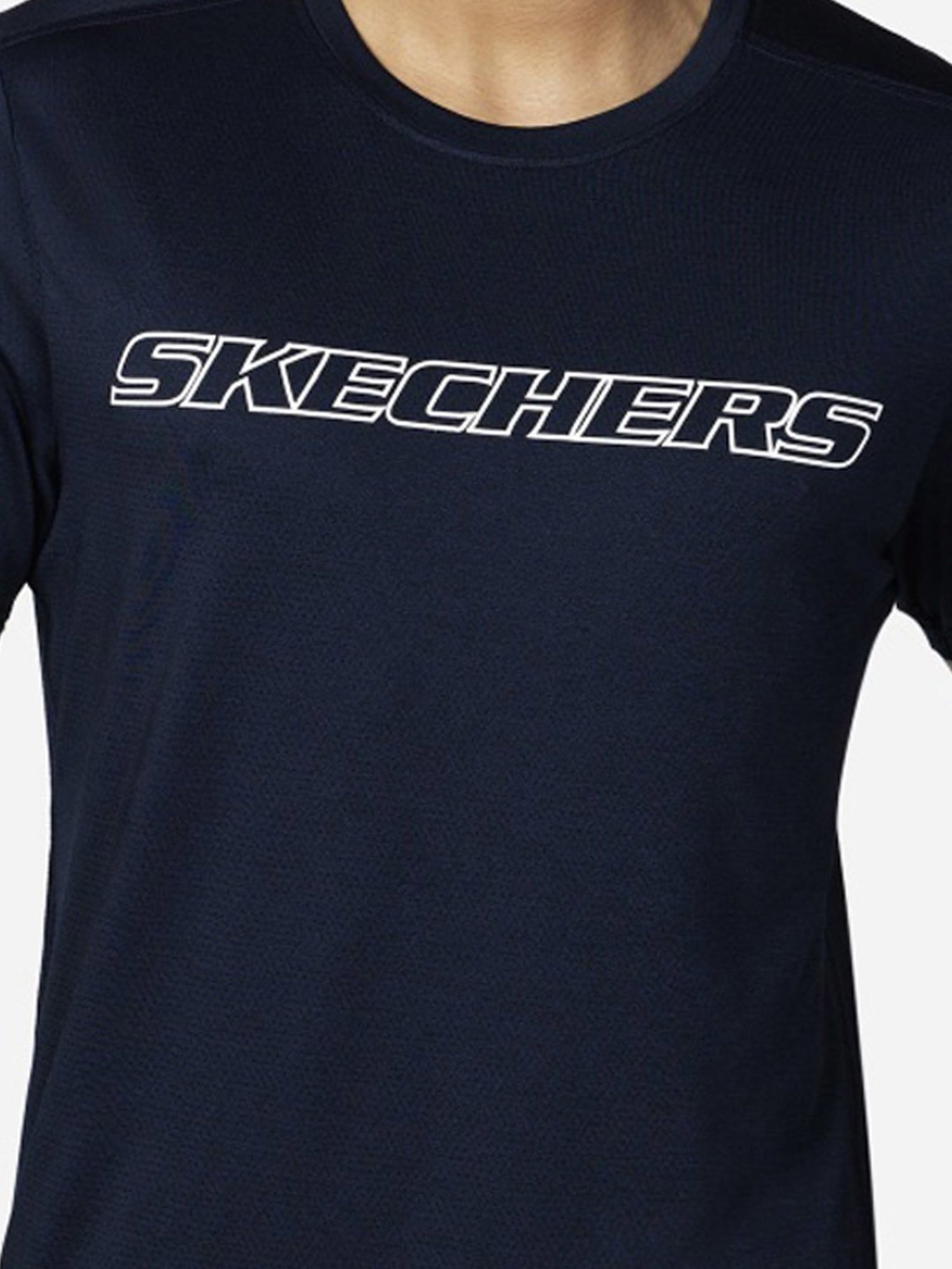 Skechers Navy Regular Fit Printed T-Shirt