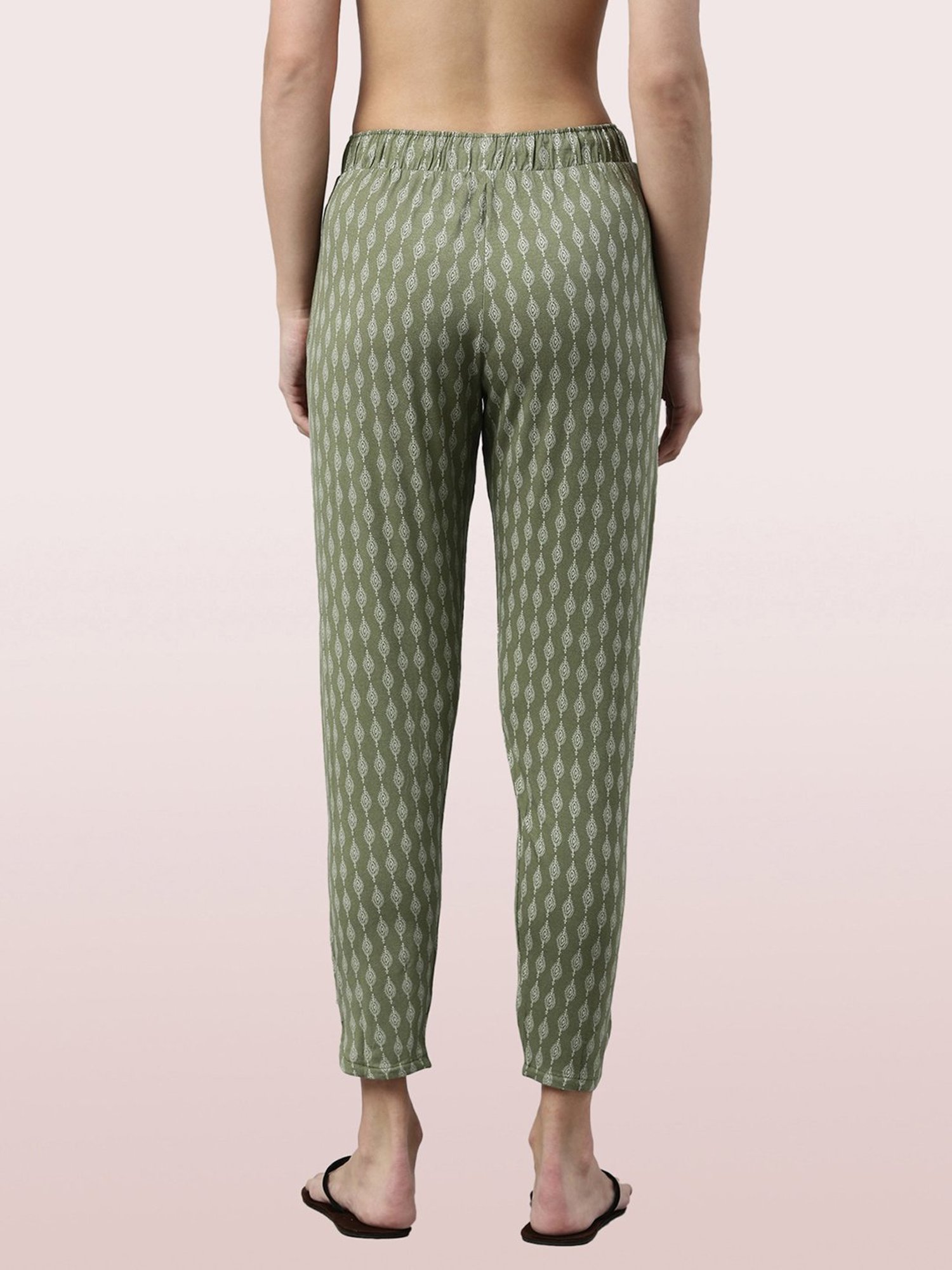 Enamor Green Printed Lounge Pants