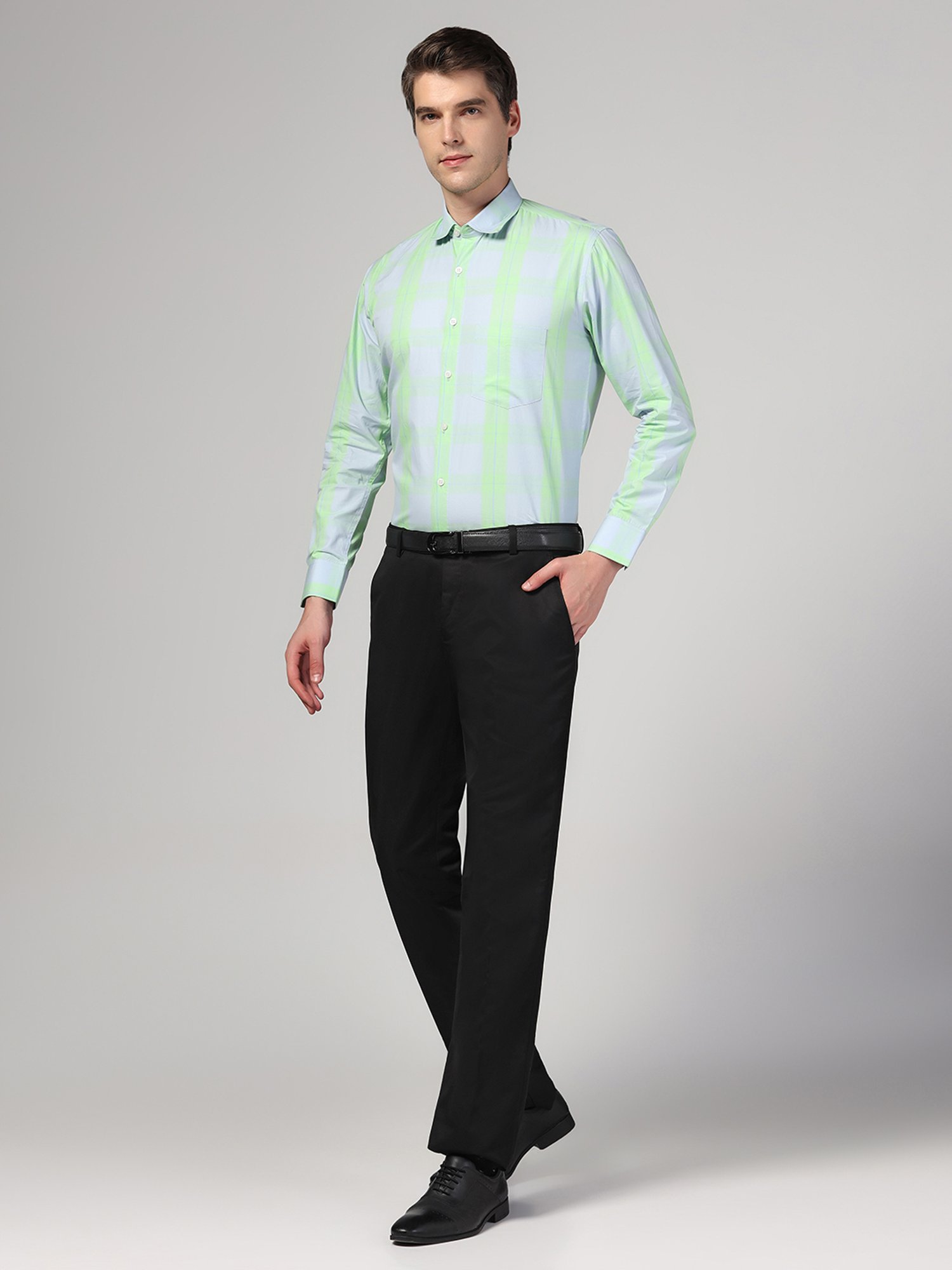 TAHVO Green & Black Regular Fit Check Co-Ord Sets