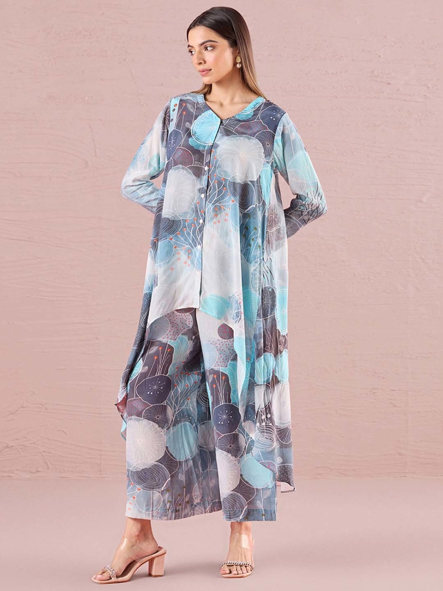 navyasa by liva Indigo Blue Tunic With Pants Set