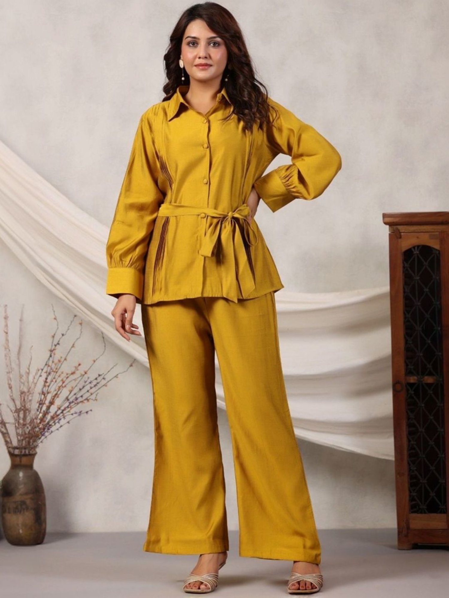 Autumnlane Sheril Mustard Tunic with Pant Co-ord Set