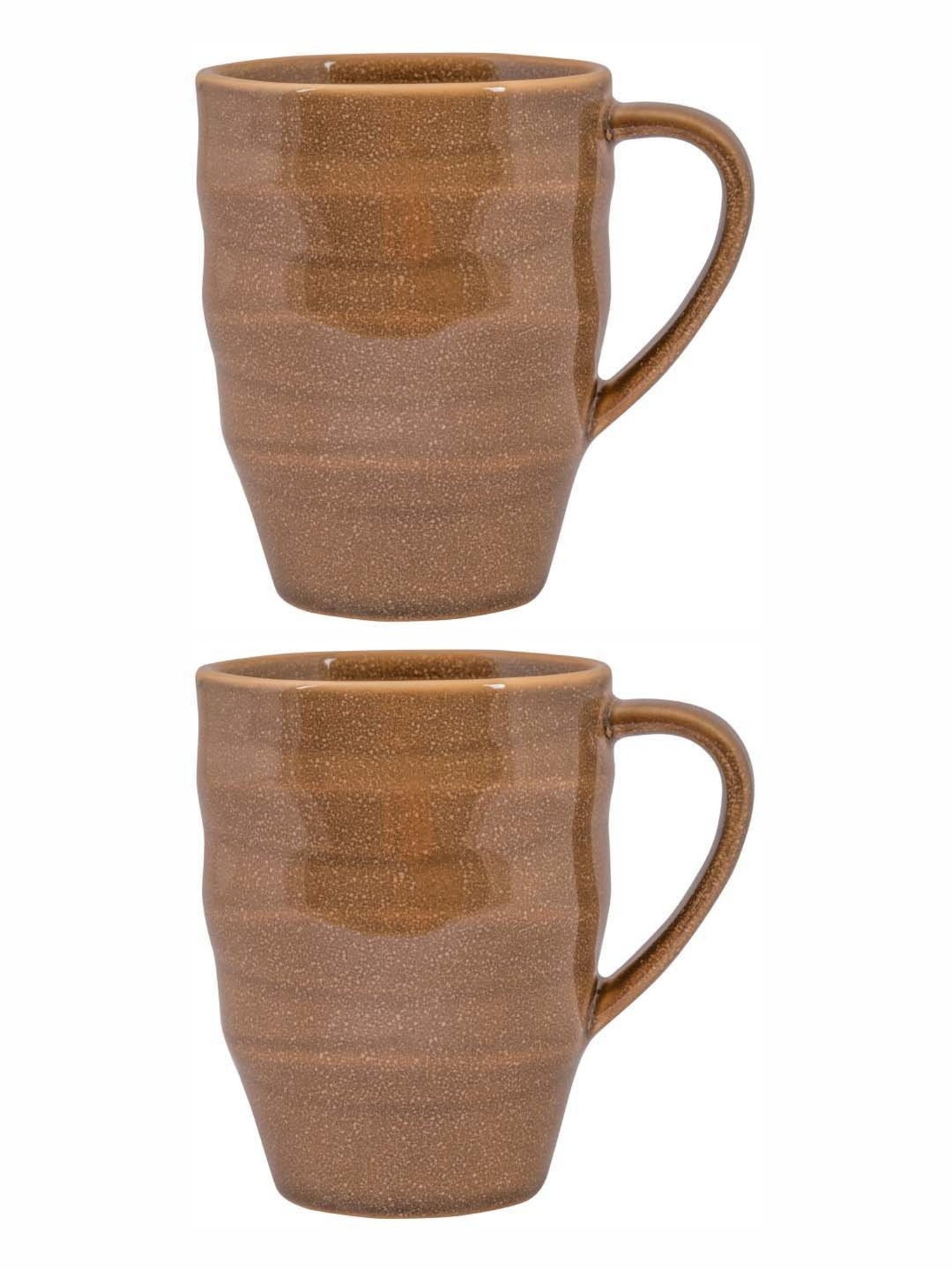 White Gold Brown Porcelain 8.2 cm Mug - Set of 2