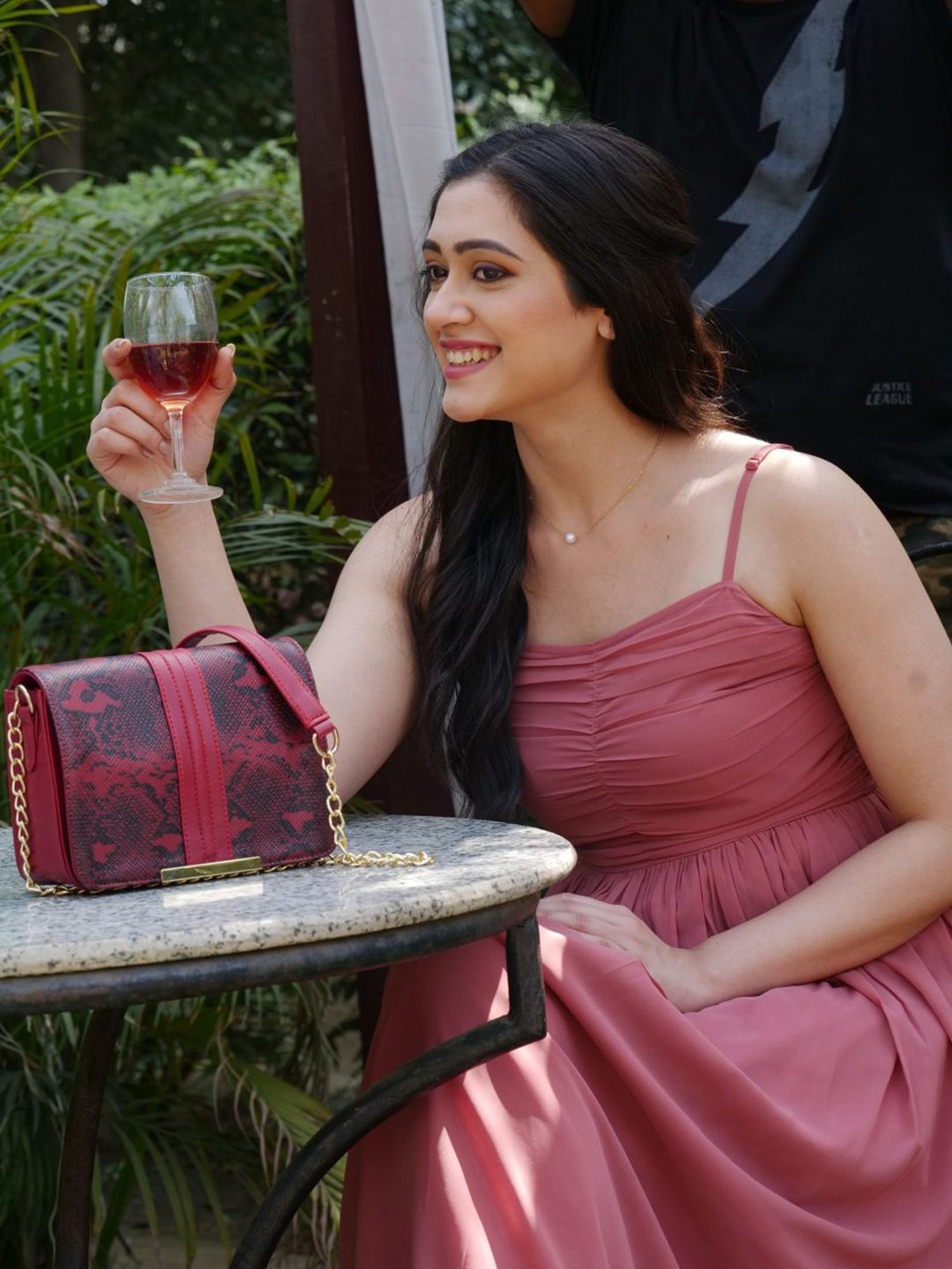 Yelloe Maroon Printed Medium Sling Handbag