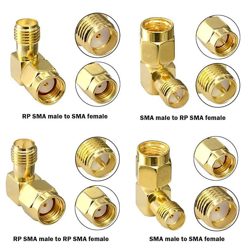SMA connectors Kit 18pcs SMA Adapter SMA Male to SMA Male RP SMA Female Connector RF Coax Nut Barrel Converter for WiFi Antenna/FPV Drone/Extension Cable