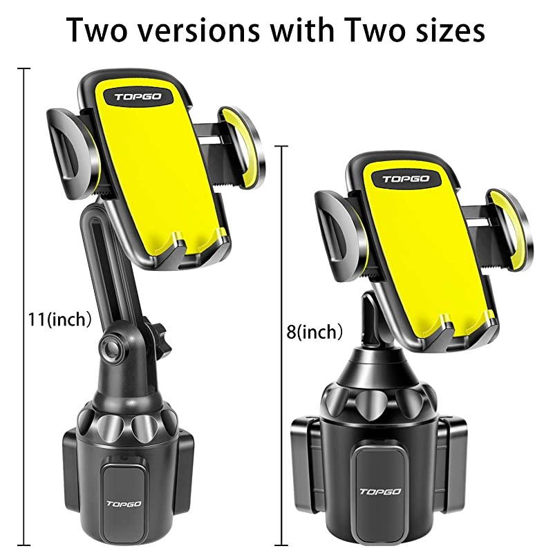 Car Cup Holder Phone Mount Adjustable Automobile Cup Holder Smart Phone Cradle Car Mount for iPhone 11 Pro/XR/XS Max/X/8/7 Plus/6s/Samsung S10+/Note 9/S8 Plus/S7 Edge(Yellow)