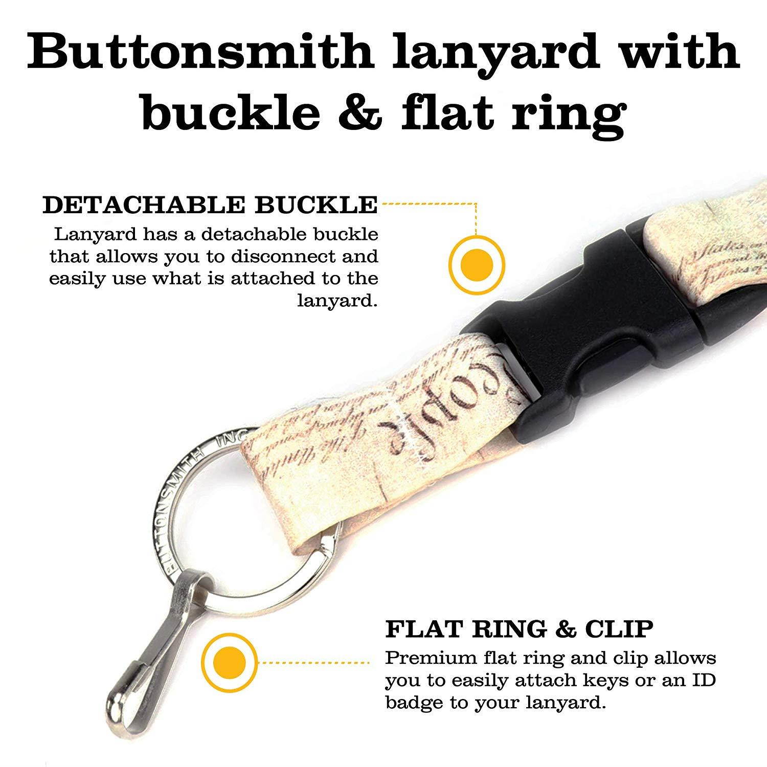 Buttonsmith We The People Premium Lanyard with Buckle and Flat Ring - Made in The USA