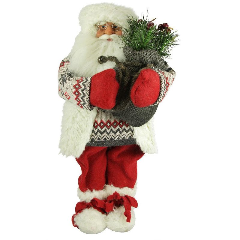 Kaemingk 18" Red and White Nordic Santa Claus Christmas Tabletop Figurine