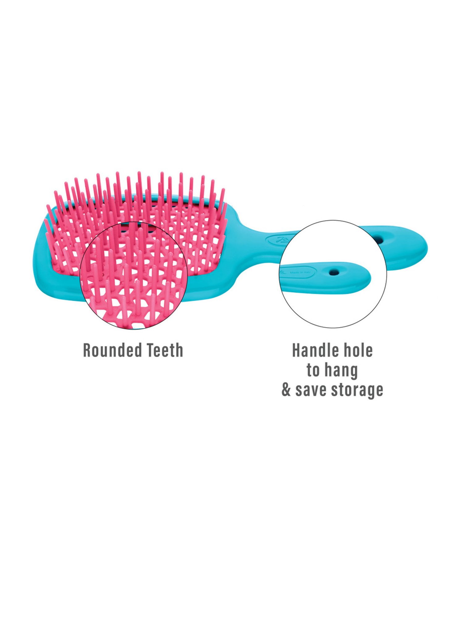 Janeke 1830 Professional Fuchsia & Turquoise Small Super Brush