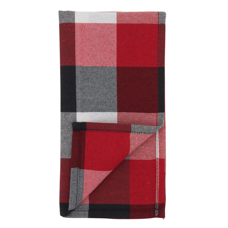 Saro Lifestyle Plaid Pattern Cloth Table Napkins (Set of 4)