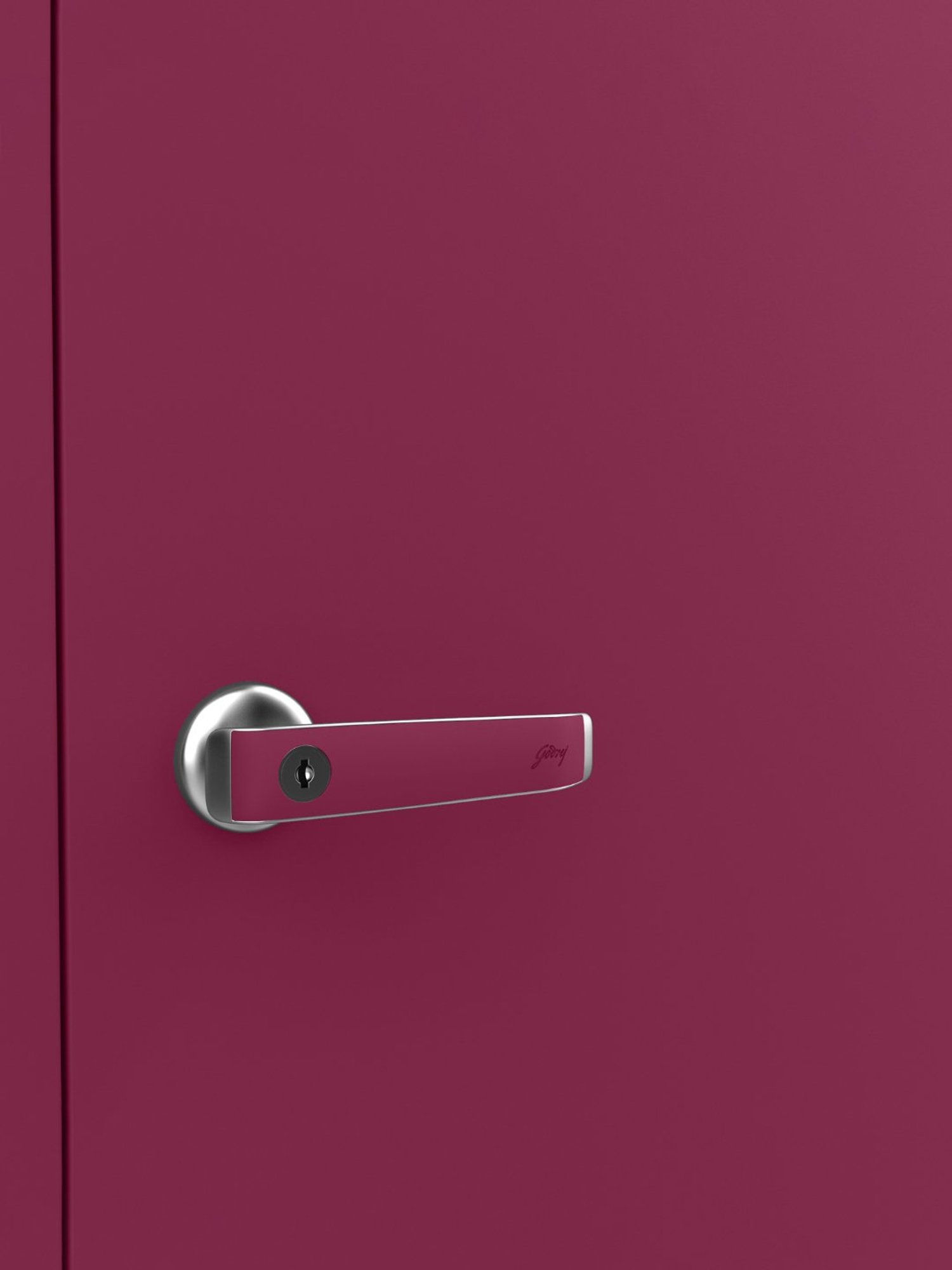 Godrej Interio Auraline  Men Basic 2-Door Steel Almirah, Textured Berry (1-Year Warranty, 1 Drawer)