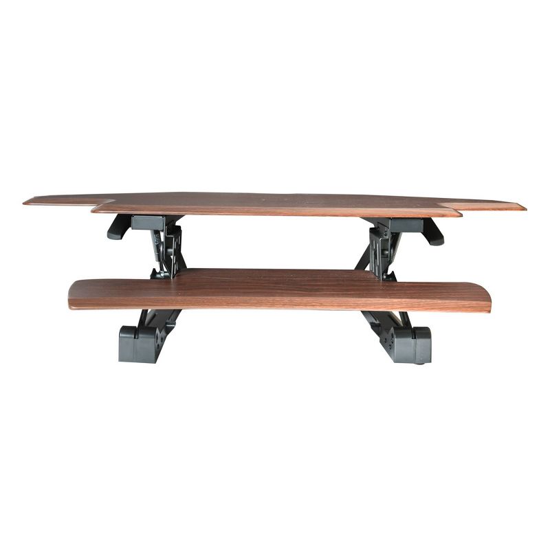 43" Airlift Gas Spring Corner Cubicle Adjustable Height Ergonomic Standing Desk Walnut - Seville Classics