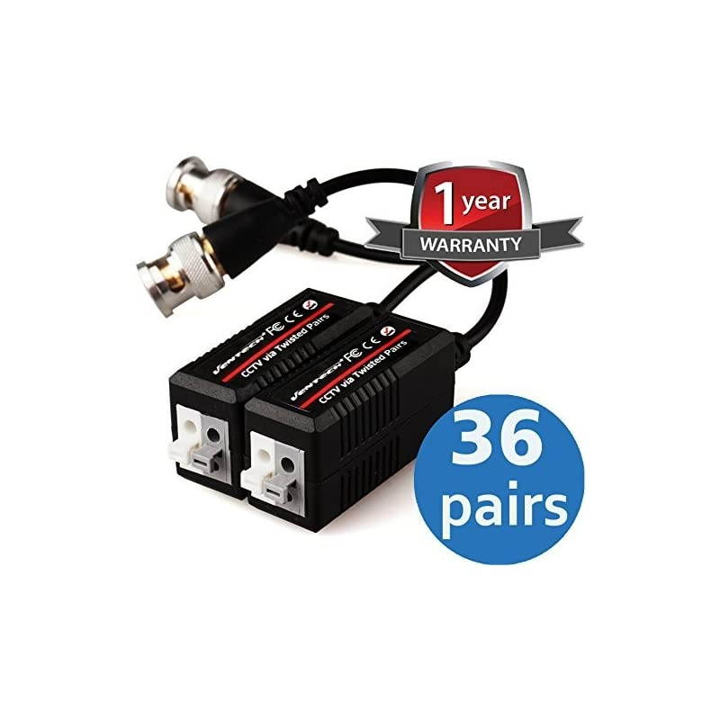 Balun (40 Pair) Cable HD Transceiver Pair Gold Plated BNC and Push Button Terminal (New Model) Extra