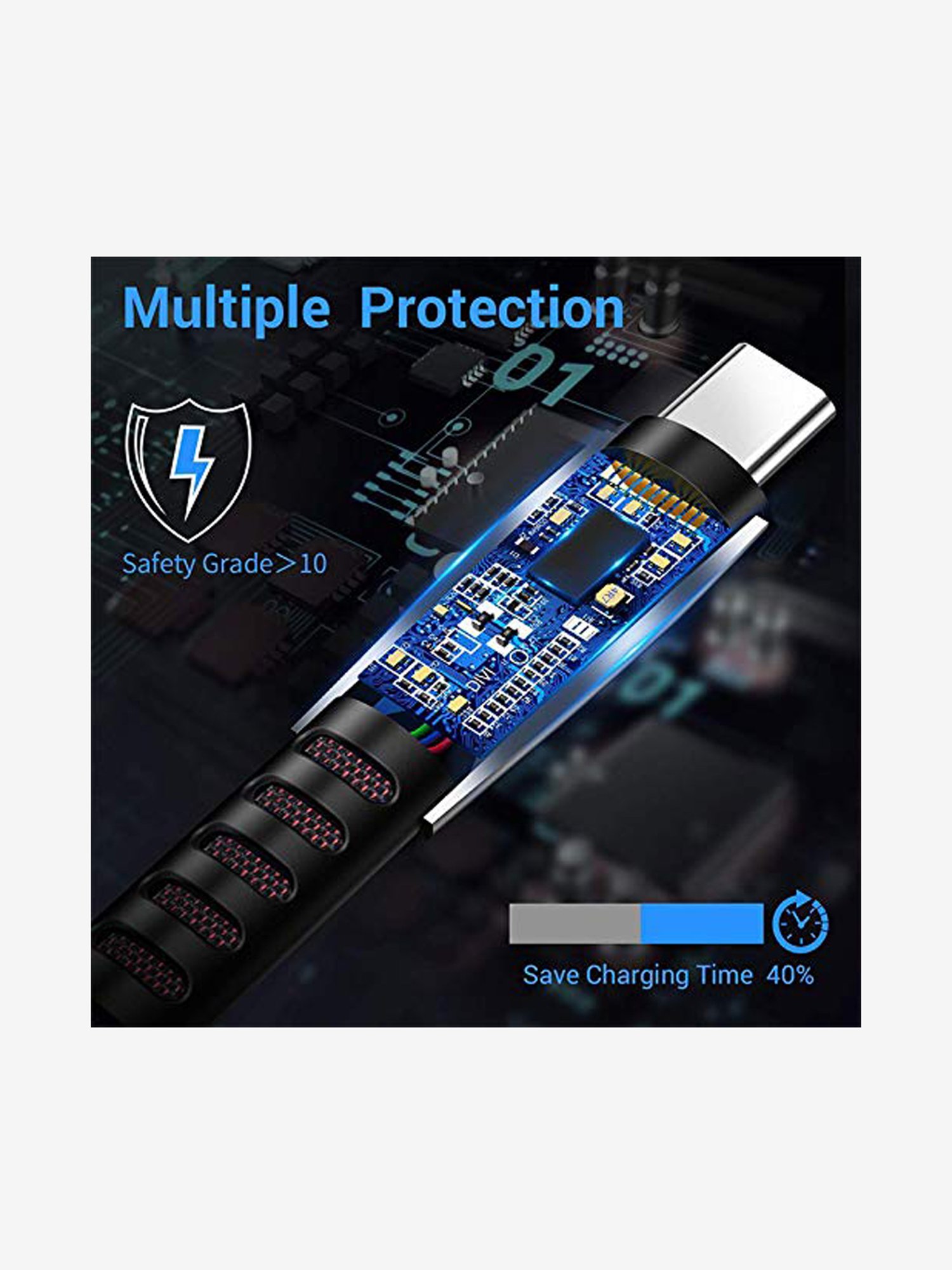 Moerdon MUC-C4C100W 100 Watt Fast Charging Data transfer Cable (Black)