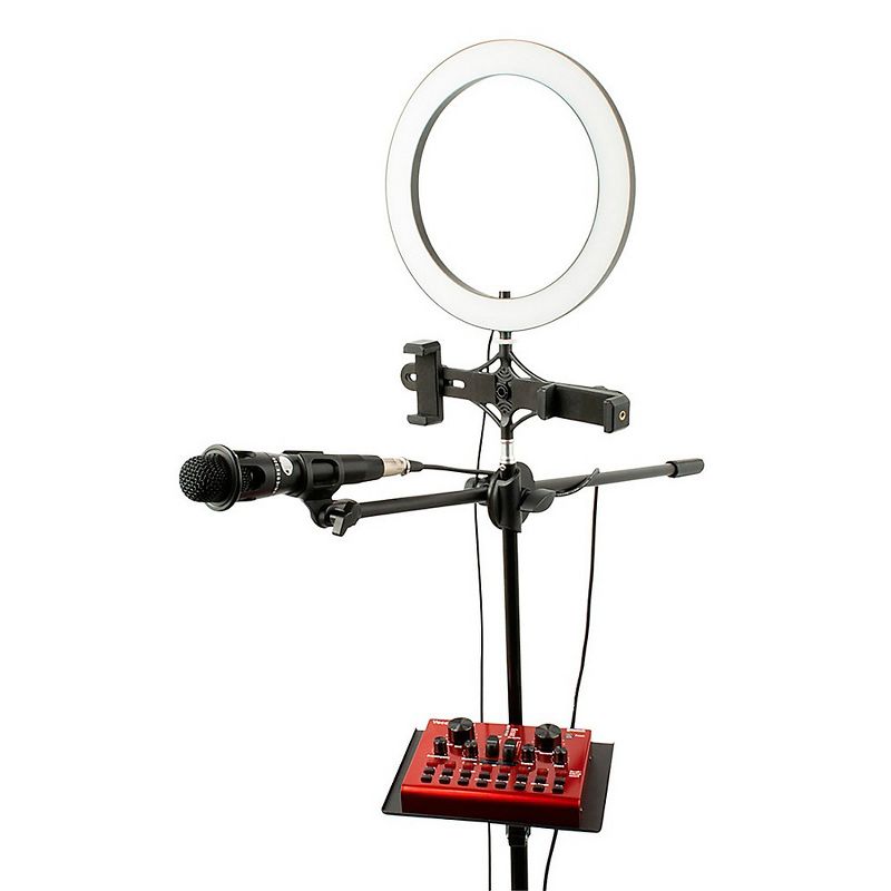 VocoPro Streamer-Live, USB audio interface, condenser microphone, boom stand, and LED ring light package for content creators