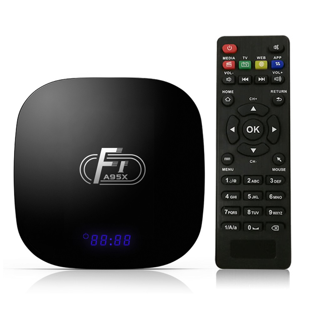 A95X F1 Android 8.1 TV Box Amlogic S905W Smart TV Set Top Box Remote Control Quad Core VP9 H.265 2GB / 16GB 2.4G WiFi 100M LAN HD Media Player LED Display