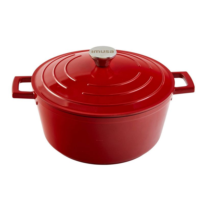 Imusa 5qt Red Cast Aluminum Dutch Oven with Lid