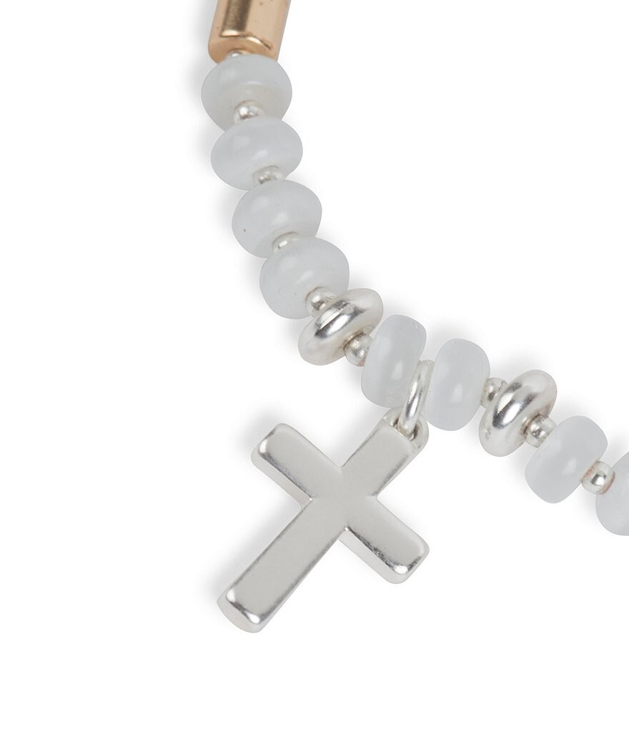 Lucky Brand Beaded Cross Stretch Bracelet