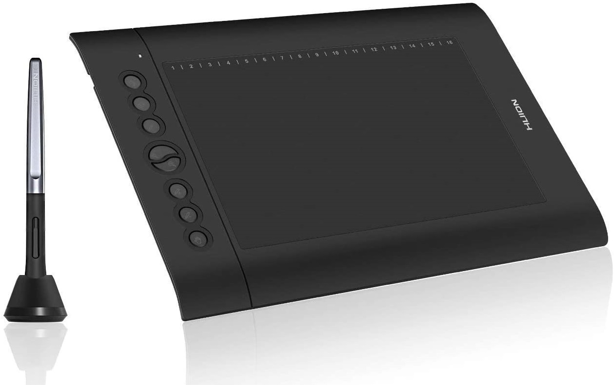 Huion H610PRO V2 Painting Drawing Pen Graphics Tablet 10x6 Inch with Battery-free Stylus Tilt Function and 8192 Pressure Sensitivity and 8 Shortcut Keys