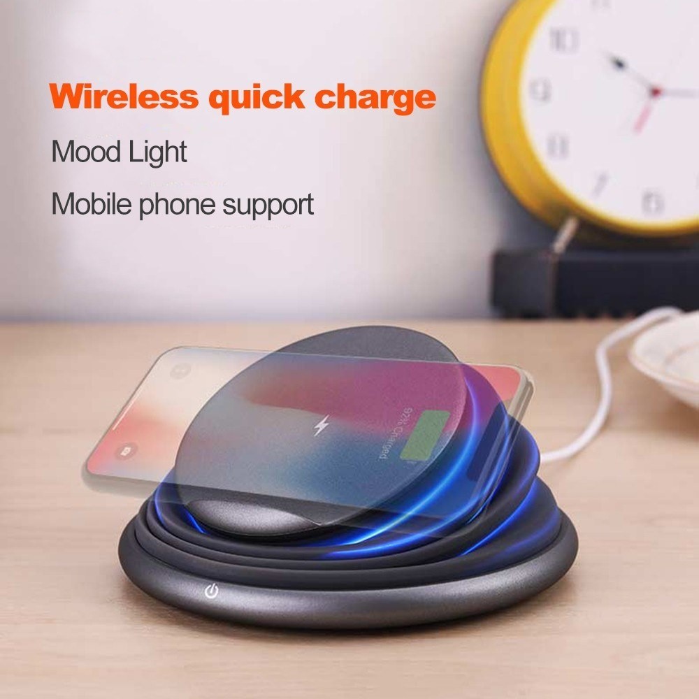Mobile Phone Holder Bracket Wireless Charger Multi-function Wireless Charging White