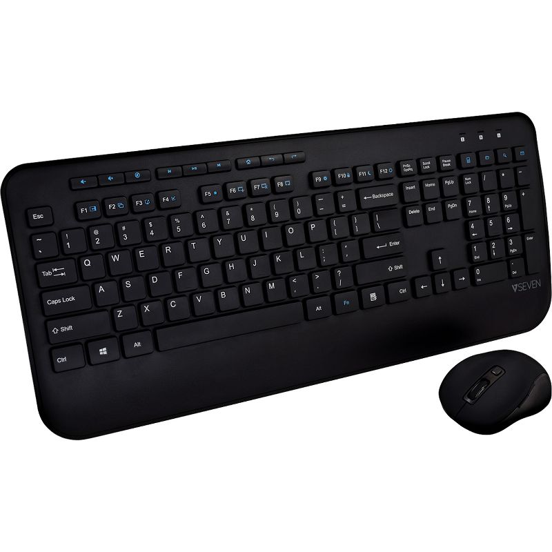 V7 CKW300US Full Size/Palm Rest English QWERTY - Black - Wireless RF English - Wireless RF 1600 dpi - 6 Button - QWERTY