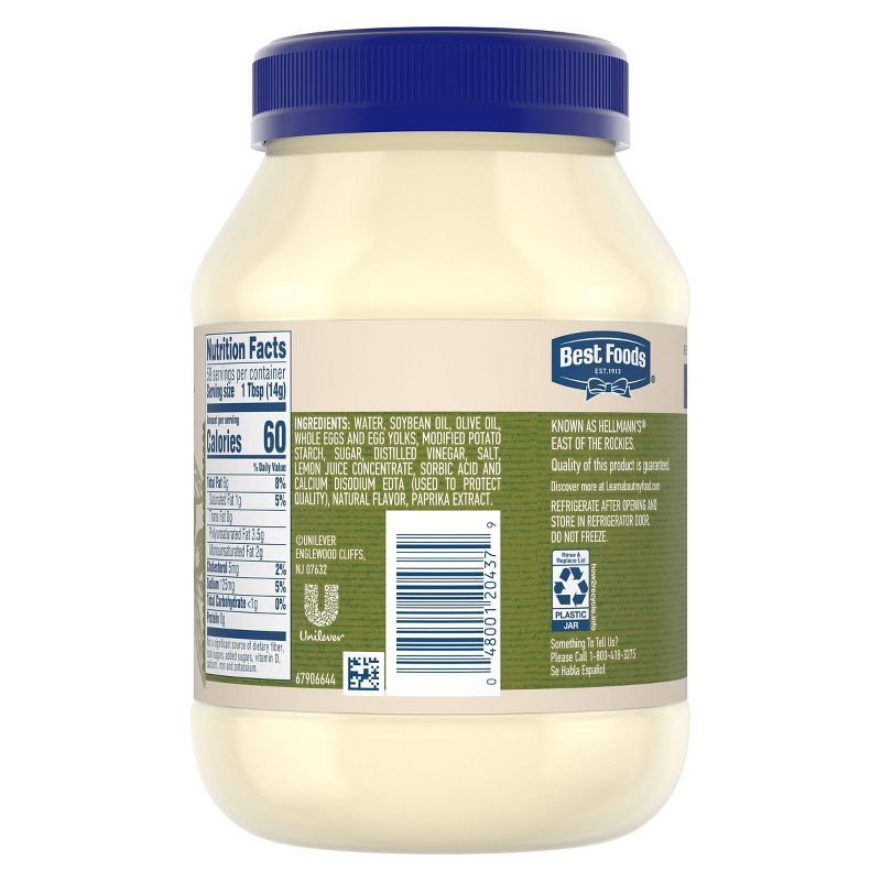 Best Food Mayonnaise Dressing with Olive Oil - 30oz