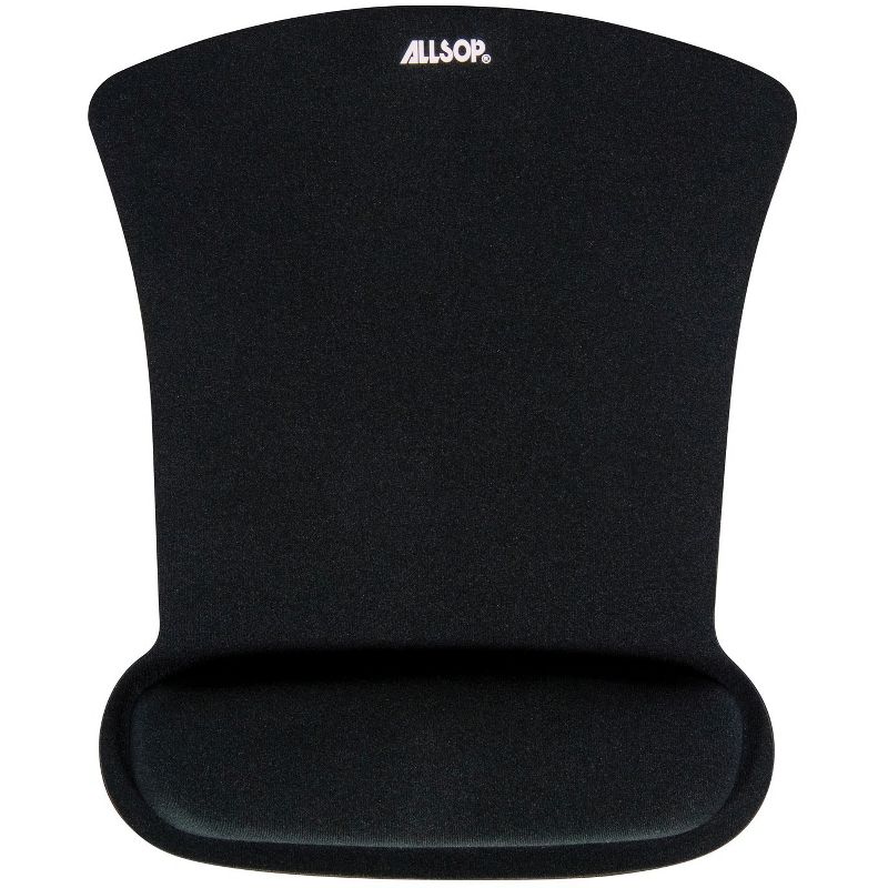 Allsop Ergoprene Gel Mouse Pad with Wrist Rest - Black - (30191) - 1" x 8" x 11" Dimension - Black