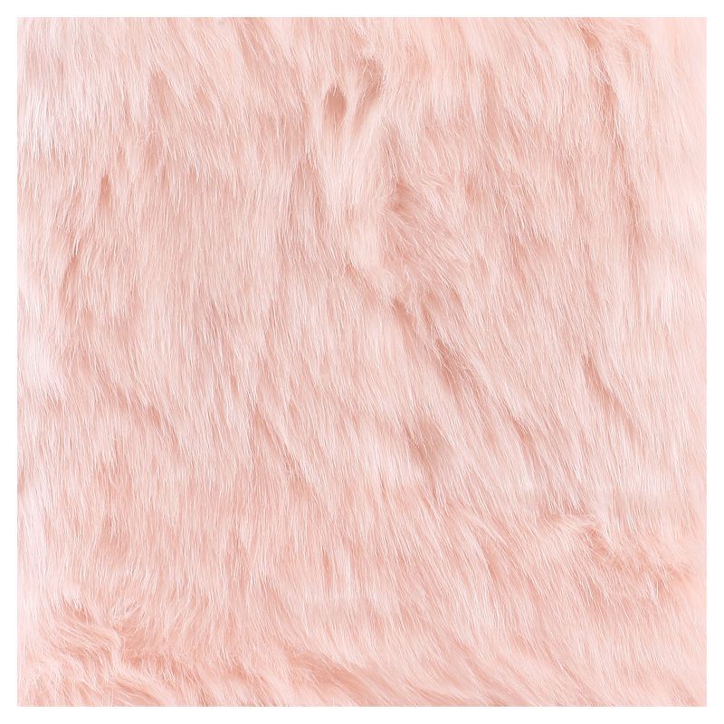 Faux Fur Rectangle Bench - Pink - HomePop