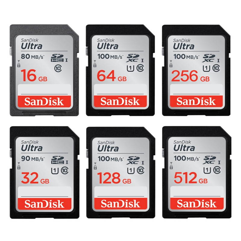 SanDisk 128GB Ultra SDXC UHS-I Memory Card - 100MB/s, C10, U1, Full HD, SD Card - SDSDUNR-128G-GN6IN