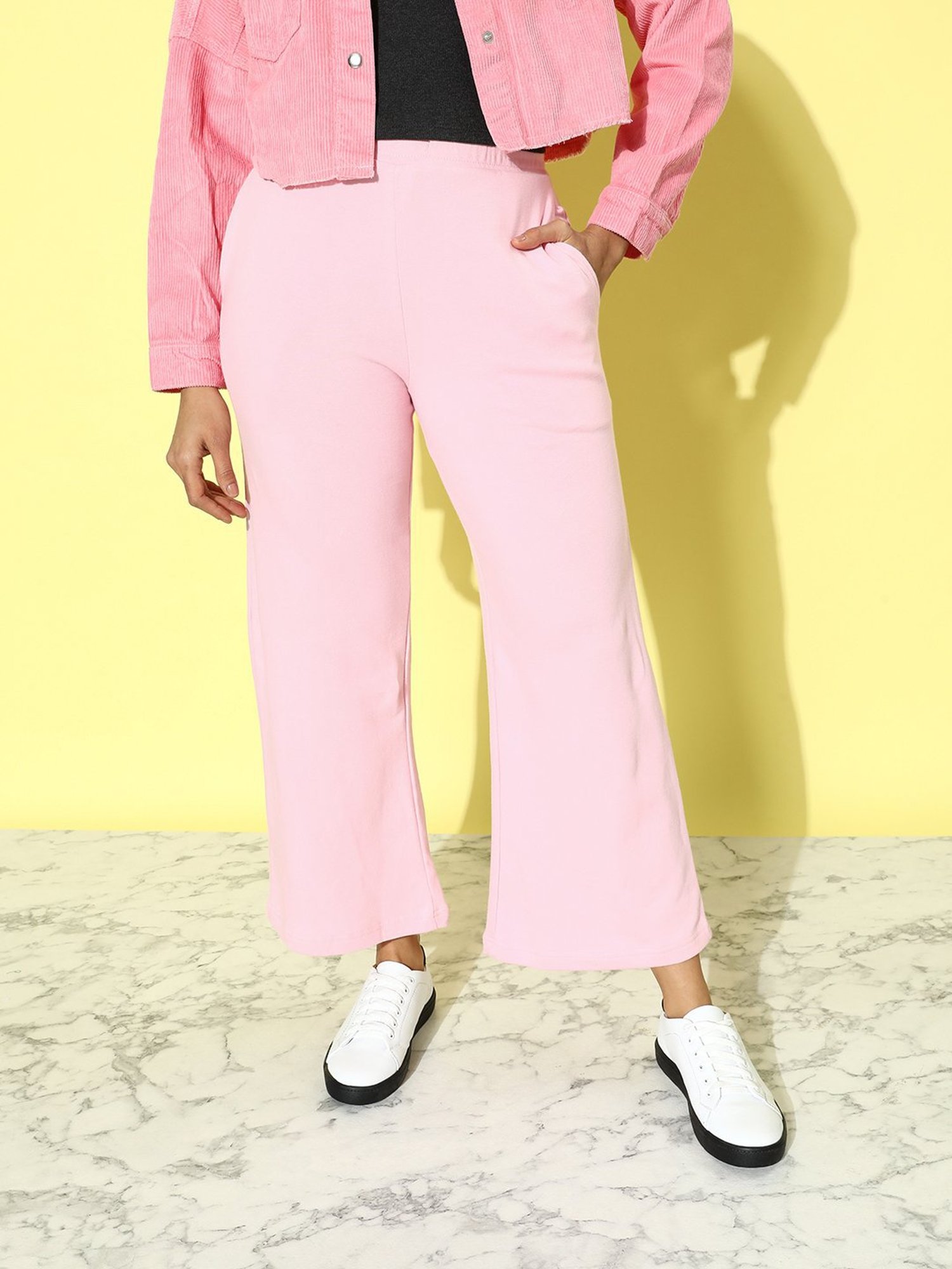 Dillinger Pink Fleece Regular Fit High Rise Trackpants