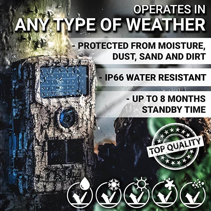 Trail Camera 14MP 1080P Full HD Wildlife Scouting Hunting Camera with Motion Activated Night Vision 120&deg; Wide Angle Lens 42 IR LEDs and 24 LCD Screen IP66 Waterproof Game Camera