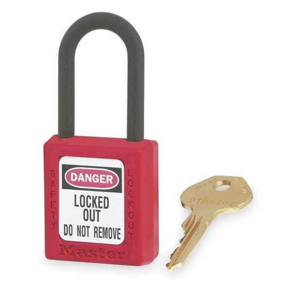 Padlock, Zenex, Red, Length 1-3/4 In