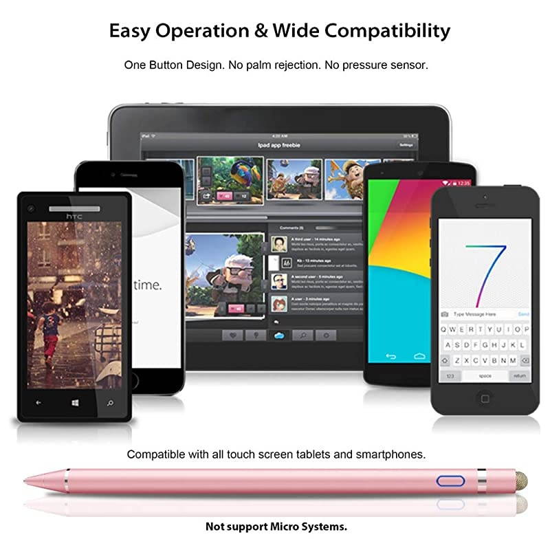 Active Stylus Compatible with Apple iPad  Stylus Pen for Touch Screens Rechargeable Capacitive 15mm Fine Point iPad Pen Tablets Stylus with Pen BagAntifriction Glove