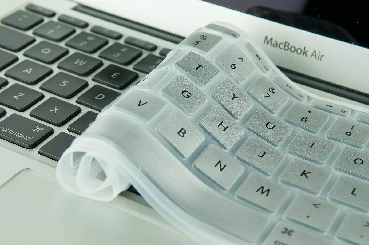 Kuzy AIR 11-inch Keyboard Cover for MacBook Air 11.6" Models: A1465 & A1370 Silicone Skin - SILVER